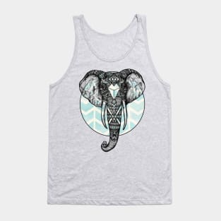 Blue Chevron Elephant Tank Top